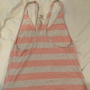 LULULEMON pink and white striped tank